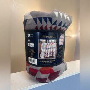Pendleton Reversible Throw in Red, Gray, and Blue